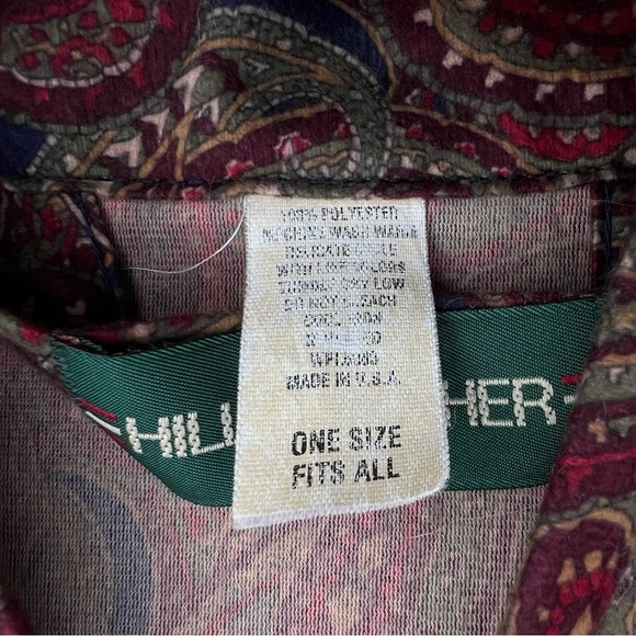 Vintage 90s Burgundy Paisley Robe Made in USA - Picture 4 of 7